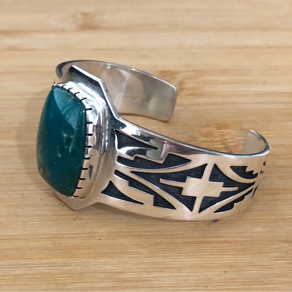 $645 Rare Signed Estate Designer Navajo Cuff  Sterling Signed   L.B.H. STERLING - Picture 3 of 9